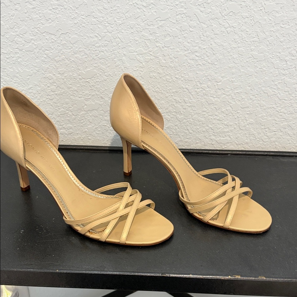 ANTONIO MELANI Tan Strappy Heels